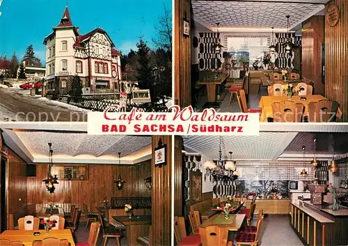 AK / Ansichtskarte Bad_Sachsa_Harz Cafe am Waldsaum Gaststube Theke Bad_Sachsa_Harz