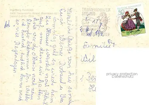 AK / Ansichtskarte Timmendorfer_Strand Pension Ingeborg Kohlsaat Timmendorfer_Strand