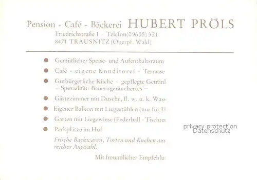 AK / Ansichtskarte Trausnitz Pension Hubert Proels Trausnitz