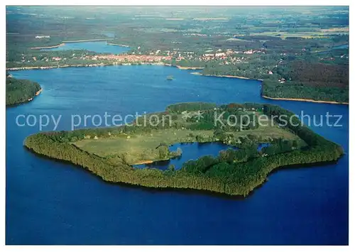 AK / Ansichtskarte Lindow_Mark Fliegeraufnahme mit Insel Werder im Gudelacksee Lindow Mark