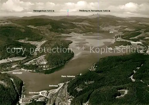 AK / Ansichtskarte Schluchsee Fliegeraufnahme mit Blasiwald Aha und Seebrugg Schluchsee