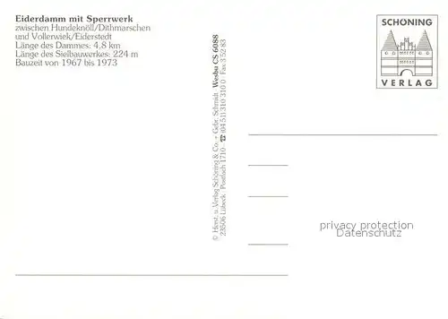 AK / Ansichtskarte Eiderstedt Eiderdamm mit Sperrwerk Fliegeraufnahme Eiderstedt