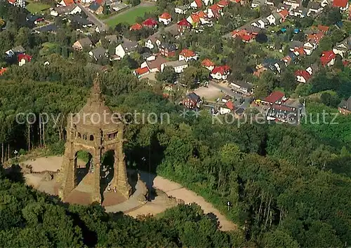 AK / Ansichtskarte Porta_Westfalica Kaiser Wilhelm Denkmal Fliegeraufnahme Porta_Westfalica