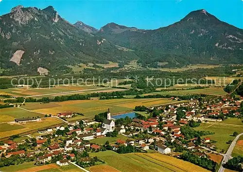 AK / Ansichtskarte Flintsbach_Inn Fliegeraufnahme mit Heuberg Spitzstein Kranzhorn Flintsbach Inn