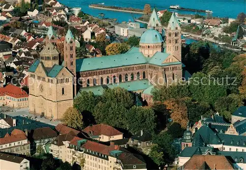 AK / Ansichtskarte Speyer_Rhein Kaiserdom Kathedralkirche Basilika Fliegeraufnahme Speyer Rhein