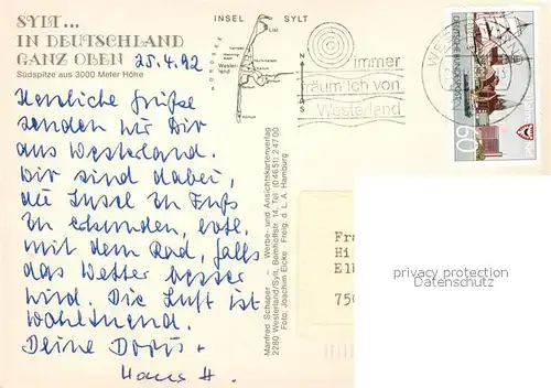 AK / Ansichtskarte Sylt Fliegeraufnahme Sylt