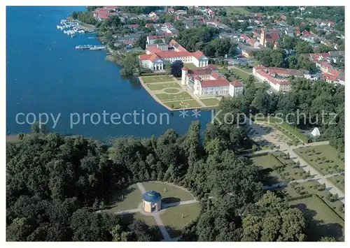 AK / Ansichtskarte Rheinsberg Schlossensemble mit Park Fliegeraufnahme Rheinsberg