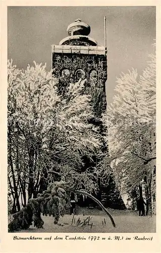 AK / Ansichtskarte Schotten_Hessen Bismarckturm auf dem Taufstein im Rauhreif Schotten Hessen