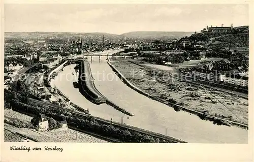 AK / Ansichtskarte Wuerzburg Panorama Maintal Blick vom Steinberg Wuerzburg