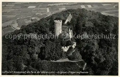 AK / Ansichtskarte Biedenkopf Schloss Original Fliegeraufnahme Biedenkopf