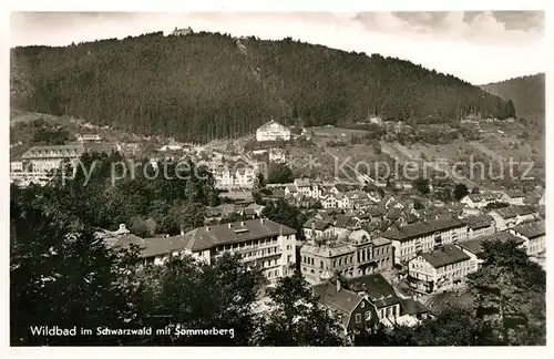 AK / Ansichtskarte Bad_Wildbad Panorama mit Sommerberg Kurort im Schwarzwald Bad_Wildbad