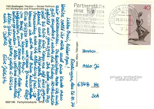 AK / Ansichtskarte Esslingen_Neckar Neues Rathaus Marktplatz Frauenkirche Esslingen Neckar