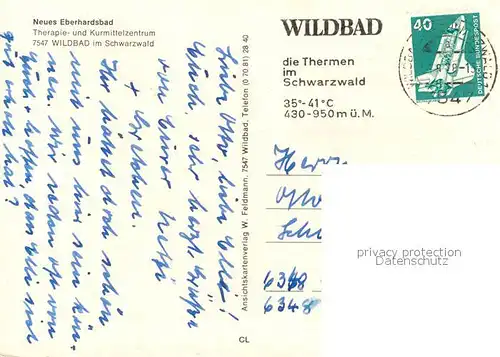 AK / Ansichtskarte Bad_Wildbad Neues Eberhardsbad Therapiezentrum Kurmittelzentrum Bad_Wildbad