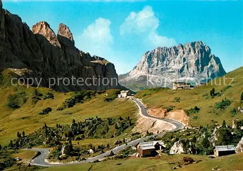 AK / Ansichtskarte Groednerjoch Sellastock und Langkofel Dolomiten Passo Gardena Gruppo Sella Sassolungo Dolomiti Groednerjoch