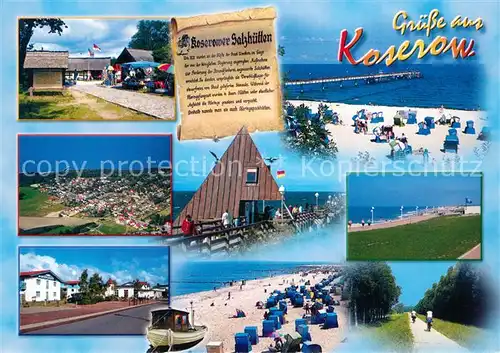AK / Ansichtskarte Koserow_Ostseebad_Usedom Koserower Salzhuetten Strand Fliegeraufnahme  Koserow_Ostseebad_Usedom