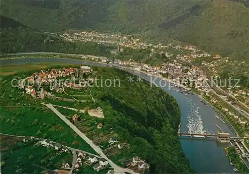 AK / Ansichtskarte Dilsberg Fliegeraufnahme mit Neckarsteinach Dilsberg