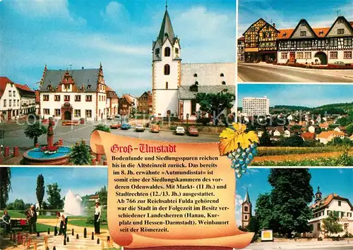 AK / Ansichtskarte Gross Umstadt Marktplatz Kirche Fachwerkhaeuser Stadtblick Gartenschach Gross Umstadt