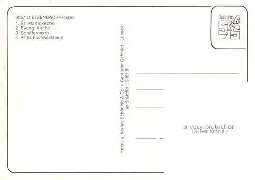 AK / Ansichtskarte Dietzenbach St Martinkirche Ev Kirche Schaefergasse Altes Fachwerkhaus Dietzenbach