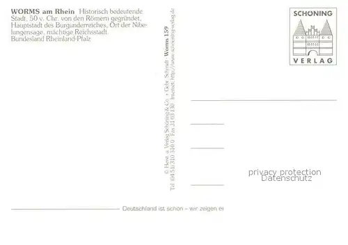 AK / Ansichtskarte Worms_Rhein Baudenkmaeler Marktplatz Fussgaengerzone Worms Rhein