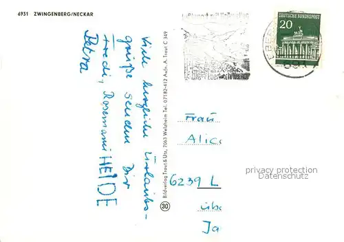 AK / Ansichtskarte Zwingenberg_Neckar Partie am Neckar mit Burg Zwingenberg Neckar