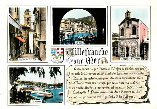 AK / Ansichtskarte Villefranche sur Mer Eglise Le port Chapelle St Pierre La Darse Villefranche sur Mer