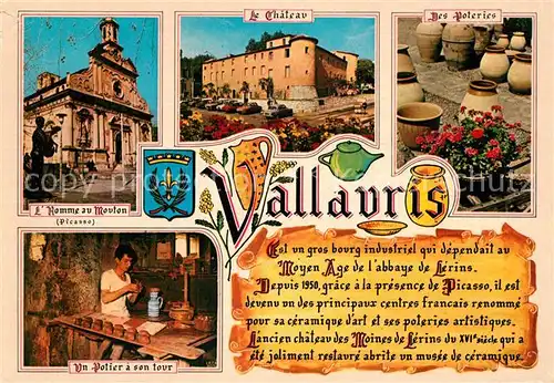 AK / Ansichtskarte Vallauris Homme au Mouton Le Chateau Ls Poteries Un Potier a son tour Vallauris