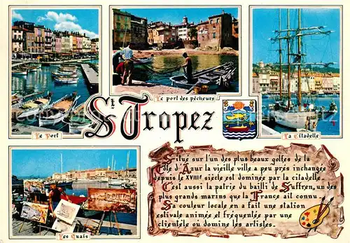 AK / Ansichtskarte Saint_Tropez_Var Le Port Le port des pecheurs La Citadelle Les Quais Saint_Tropez_Var