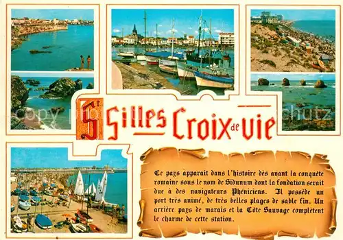 AK / Ansichtskarte Saint Gilles Croix de Vie_Vendee Vue generale Le port La plage Saint Gilles Croix de Vie