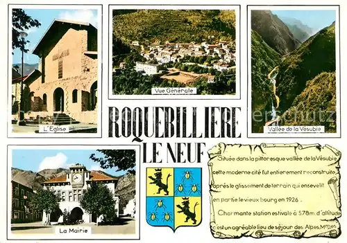 AK / Ansichtskarte Roquebilliere Eglise Vue generale Vallee de la Vesubie La Mairie Roquebilliere