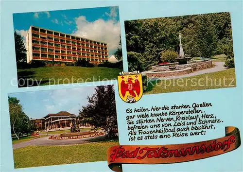AK / Ansichtskarte Bad_Tatzmannsdorf_Burgenland PVA Sonderanstalt Kurmittelhaus mit Jassobrunnen Park mit Springbrunnen Bad_Tatzmannsdorf