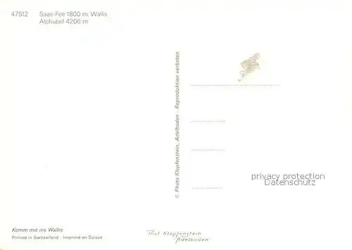 AK / Ansichtskarte Saas Fee mit Alphubel Saas Fee