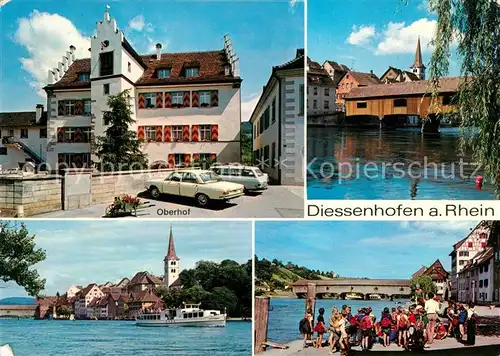 AK / Ansichtskarte Diessenhofen Oberhof Rheinpartie Gedeckte Bruecke Diessenhofen