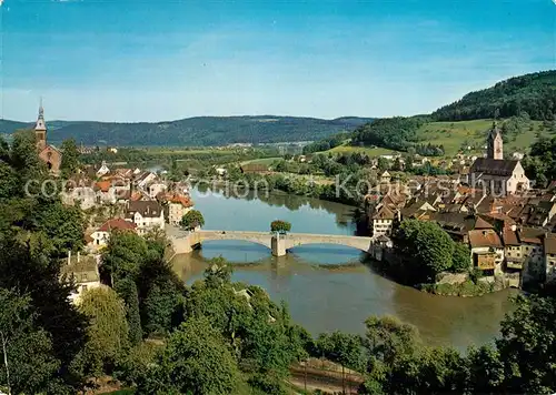 AK / Ansichtskarte Laufenburg_Baden Blick vom Dreispitz auf die Rheinbruecke Laufenburg_Baden