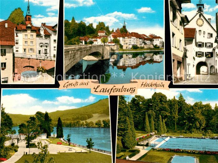 AK / Ansichtskarte Laufenburg_Baden Brunnen Rheinbruecke