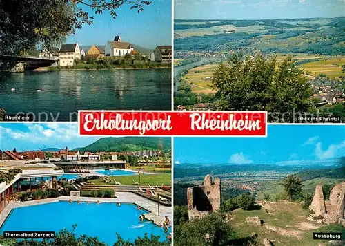 AK / Ansichtskarte Rheinheim Panorama Rheintal Thermalbad Zurzach Kuessaburg Rheinheim