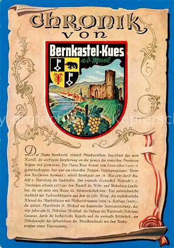 AK / Ansichtskarte Bernkastel Kues Chronik  Bernkastel Kues