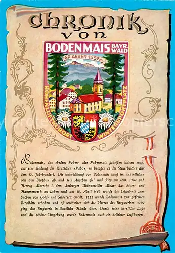 AK / Ansichtskarte Bodenmais Chronik  Bodenmais