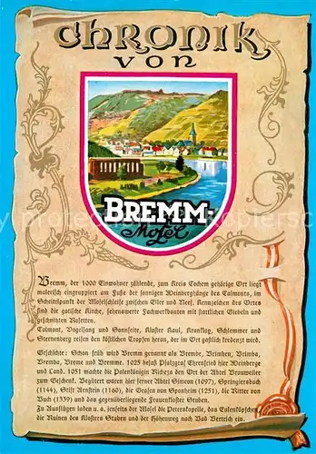 AK / Ansichtskarte Bremm_Mosel Chronik  Bremm Mosel