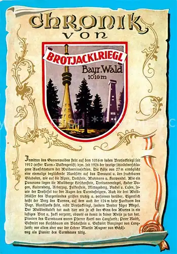 AK / Ansichtskarte Brotjacklriegel Chronik  Brotjacklriegel
