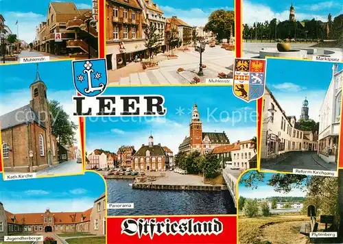 AK / Ansichtskarte Leer_Ostfriesland Muehlenstrasse Marktplatz Jugendherberge Plytenberg Leer_Ostfriesland