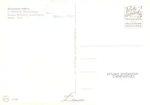 AK / Ansichtskarte Soelden_oetztal Geislachalm Soelden oetztal