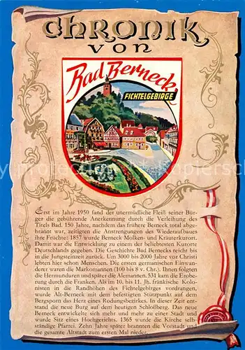 AK / Ansichtskarte Bad_Berneck Chronik  Bad_Berneck
