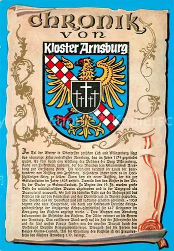 AK / Ansichtskarte Lich_Hessen Kloster Arnsburg Chronik  Lich Hessen