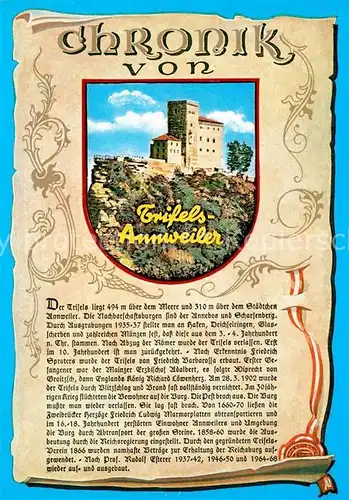 AK / Ansichtskarte Annweiler_Trifels Chronik  Annweiler_Trifels