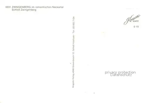 AK / Ansichtskarte Zwingenberg_Neckar Schloss Zwingenberg Zwingenberg Neckar