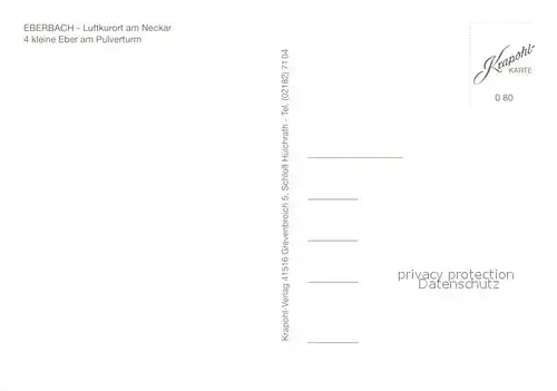 AK / Ansichtskarte Eberbach_Neckar Eber am Pulverturm  Eberbach Neckar