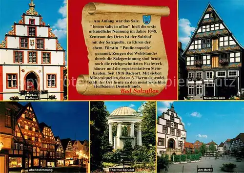 AK / Ansichtskarte Bad_Salzuflen Rathaus Museumscafe Thermal Sprudel Markt  Bad_Salzuflen