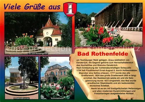AK / Ansichtskarte Bad_Rothenfelde Saline Wittekindbrunnen Kurmittelhaus Konzertgarten  Bad_Rothenfelde