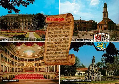 AK / Ansichtskarte Erlangen Schloss Hugenottenplatz Markgrafentheater  Erlangen