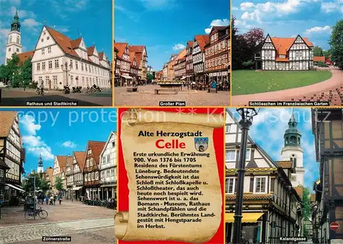 AK / Ansichtskarte Celle_Niedersachsen Rathaus Grosser Plan Kalandgasse Zoellnerstrasse  Celle_Niedersachsen